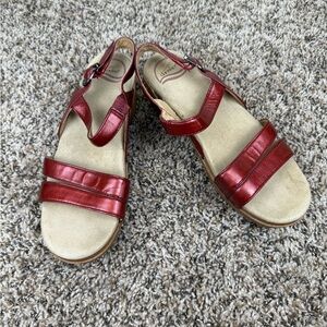 Dansko Slingback Red Patent Sandals